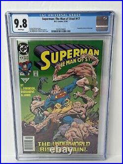 Superman The Man Of Steel #17 DC Comics 1992 Doomsday App. CGC 9.8 Newsstand