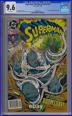 Superman The Man Of Steel #18 Cgc 9.6 1st Doomsday Newsstand