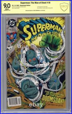 Superman The Man of Steel #18D CBCS 9.0 Newsstand Witnessed Sig 1992