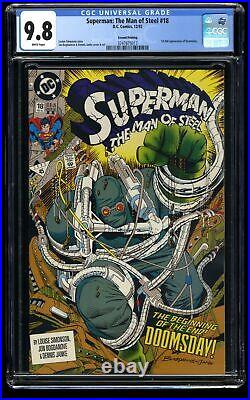 Superman The Man of Steel #18 CGC NM/M 9.8 White Pages 1st Doomsday! 2nd Print