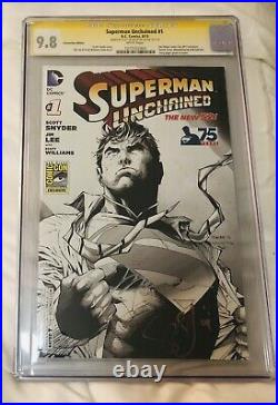 Superman Unchained 1 1300 Sketch Variant CGC SS 9.8 Signed By Jim Lee & Others
