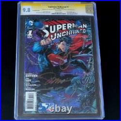 Superman Unchained #1 CGC 9.8 3X SIGNED JIM LEE + MORE 3D LENTICULAR 2013