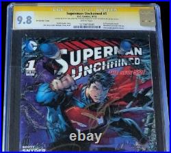Superman Unchained #1 CGC 9.8 3X SIGNED JIM LEE + MORE 3D LENTICULAR 2013