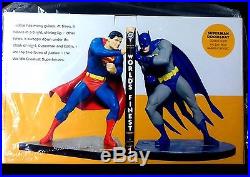 Superman and Batman World's Finest Bookends Statue Set New 2007 DC Comics