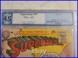 Superman issue #99 Golden Age comic PGX Graded VG+ 4.5