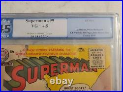 Superman issue #99 Golden Age comic PGX Graded VG+ 4.5