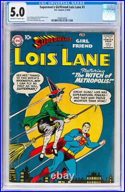 Superman's Girlfriend Lois Lane #1 CGC 5.0 DC 1958 Key Book! JLA! H11 195 cm