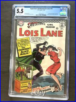 Superman's Girlfriend Lois Lane #70 1966 CGC 5.5 White Pages Catwoman DC