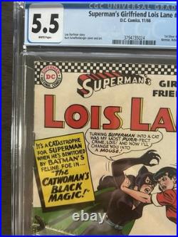 Superman's Girlfriend Lois Lane #70 1966 CGC 5.5 White Pages Catwoman DC