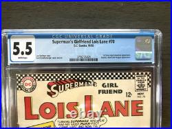 Superman's Girlfriend Lois Lane #70 1966 CGC 5.5 White Pages Catwoman DC