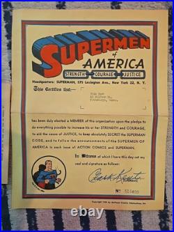 Supermen Of America Club AMAZING GIFT Certificate Letter Code Book Envelope