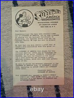 Supermen Of America Club AMAZING GIFT Certificate Letter Code Book Envelope