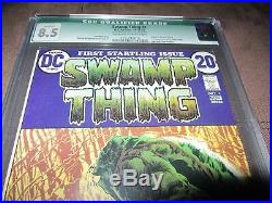 Swamp Thing 1 CGC 8.5 VF+ signed Bernie Wrightson (DC 1972)
