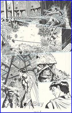Swamp Thing original comic art page by Kano. Superman appears as well