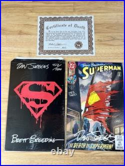The Death of Superman Comic Book Memorial Set (2 books) 2X SIGNED