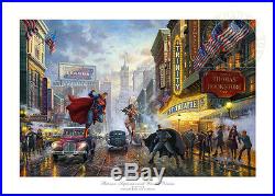 Thomas Kinkade Studios Batman Superman Wonder Woman 12 x 18 S/N LE Paper