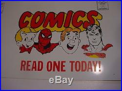 UNUSED! COMIC BOOK SPINNER RACK TOPPER Superman Spiderman Archie Richie Rich