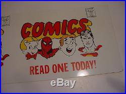 UNUSED! COMIC BOOK SPINNER RACK TOPPER Superman Spiderman Archie Richie Rich