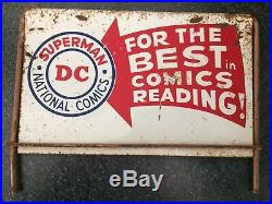 VINTAGE 1950s-1960s DC SUPERMAN COMIC BOOK SPINNER RACK TOP SIGN -RARE