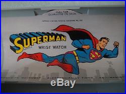 VINTAGE 1966 BRADLEY SUPERMAN No. 105 WRIST WATCH SWISS MADE WithCASE DC COMICS