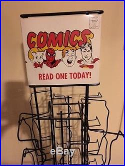 Vintage Comic Rack (1960s) - Spinning Stand - Archie + Spider-Man + Superman