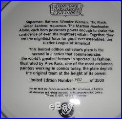 WARNER JUSTICE LEAGUE Collector's Plate SUPERMAN BATMAN JLA by ALEX ROSS statue