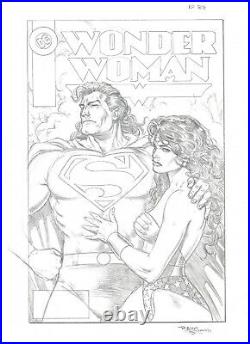 WONDER WOMAN #88 COVER PRELIM by BRIAN BOLLAND with SUPERMAN