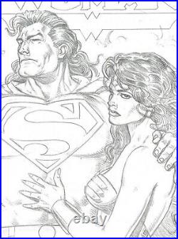 WONDER WOMAN #88 COVER PRELIM by BRIAN BOLLAND with SUPERMAN