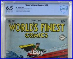 WORLD'S FINEST COMICS #30 CBCS 6.5 Superman Batman 1947 CGC