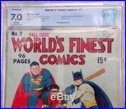 WORLD'S FINEST COMICS #3 CBCS 7.0 1st Issue 1941 Origin / 1st App The SCARECROW