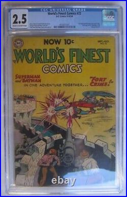WORLD'S FINEST COMICS #72 CGC 2.5 scarce second Batman/Superman team-up