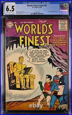 WORLD'S FINEST COMICS #81 CGC 6.5 Superman Batman 1956 Origin Retold DC Comic