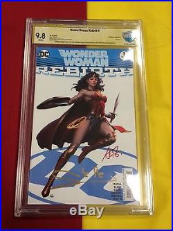 Wonder Woman #1 Rebirth CBCS 9.8WP 2x Signed by Gal Gadot, Batman, Superman, CGC, DC