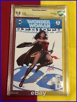 Wonder Woman #1 Rebirth CBCS 9.8WP 2x Signed by Gal Gadot, Batman, Superman, CGC, DC