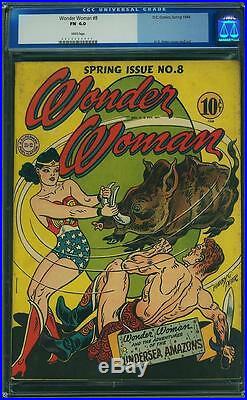 Wonder Woman #8 CGC 6.0 DC 1944 WHITE PAGES! JLA Batman Superman E6 1 cm H10
