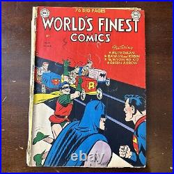 World's Finest #44 (1950) Batman! Superman! Robin! Golden Age! Incomplete