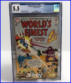 World's Finest Comics #134 CGC. 5.5 OW-W Pages! 1963 Silver Age. Green Arrow App