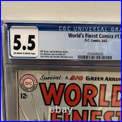World's Finest Comics #134 CGC. 5.5 OW-W Pages! 1963 Silver Age. Green Arrow App