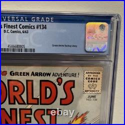World's Finest Comics #134 CGC. 5.5 OW-W Pages! 1963 Silver Age. Green Arrow App