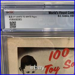 World's Finest Comics #134 CGC. 5.5 OW-W Pages! 1963 Silver Age Green Arrow App