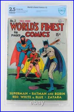 World's Finest Comics #3 CBCS 2.5 GD DC 1941 1st App/Origin Scarecrow