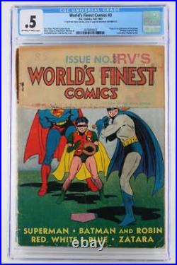 World's Finest Comics #3 CGC 0.5 PR DC 1941 1st App/Origin Scarecrow