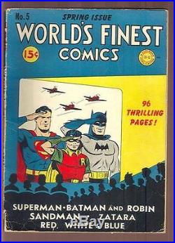 World's Finest Comics #5 with Batman Robin Superman Zatara Sandman (sku-83286)