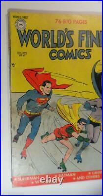 Worlds Finest Comics #47 Sept 1950 Batman Superman Roller Skating Cover Vg 4.0